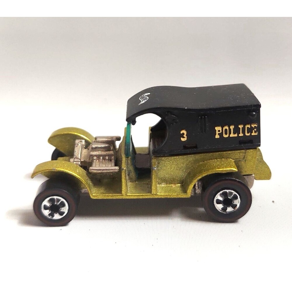 Vintage Hot Wheels Redline 1969 Paddy Wagon Police Car Diecast Green Black